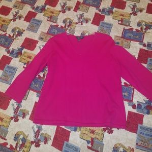 Ralph Lauren V-neck Fuchsia Sweater . SzXL